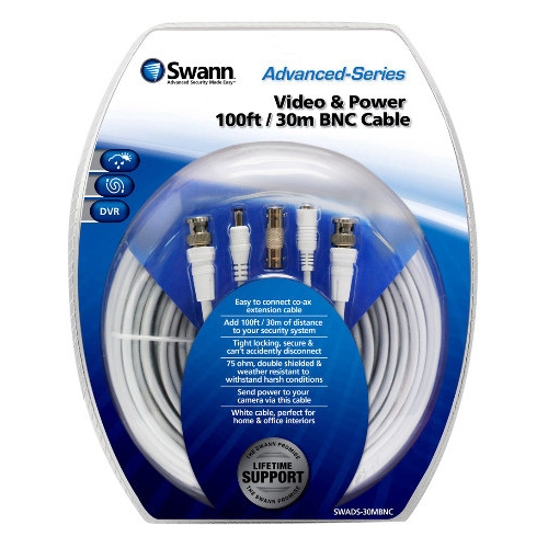 Swann Video & Power 100ft / 30m BNC Cable SWADS-30MBNC