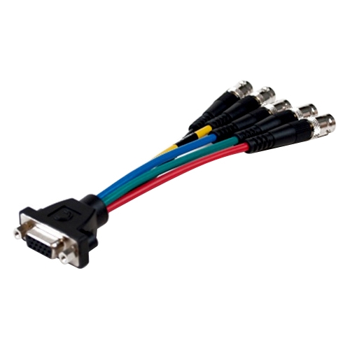 Comprehensive Pro AV/IT Series low-profile VGA HD 15 Jack to 5 BNC Jacks Cable 1ft. VGA15JLP-5BJ-1HR