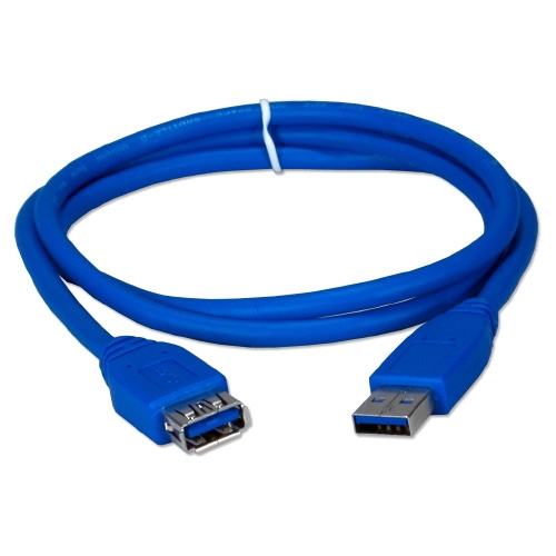 QVS 3ft, Blue, USB A Male to Female CC2220C-03