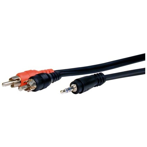 Comprehensive Standard Series 3.5mm Stereo Mini Plug to 2 RCA Plugs Audio Cable 6ft MPS-2PP-6ST