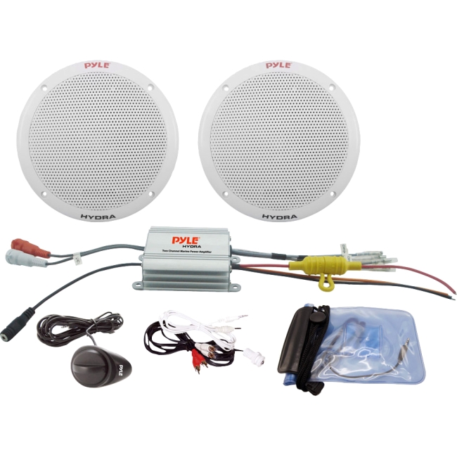 Pyle 2 Channel Waterproof MP3/iPod Amplified 6.5'' Marine Speaker System PLMRKT2A