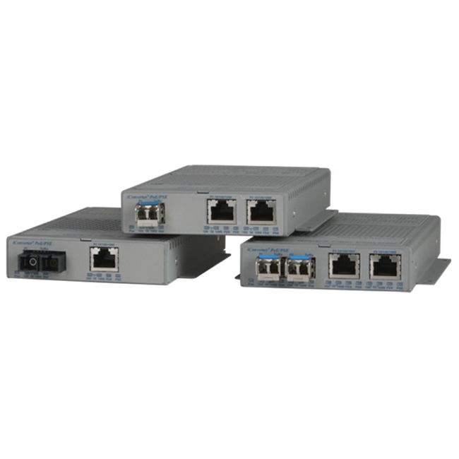 Omnitron High Power PoE+ GPoE/S Gigabit Media Converter 9423-1-21Z GPoE+/S