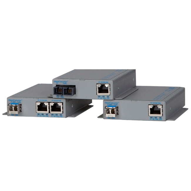 Omnitron 10/100/1000 Media Converter with Power Over Ethernet (PoE) 9462-0-11 GPoE/SE