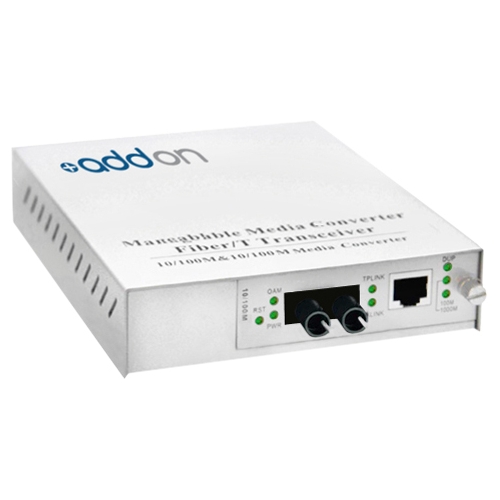 AddOn 100Base-TX To 100Base-BXD ST BiDi 20km SMF Media Converter ADD-MFMC-BX-DST