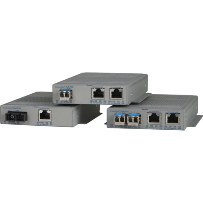 Omnitron Gigabit Media Converter with Power Over Ethernet 9439-0-21Z