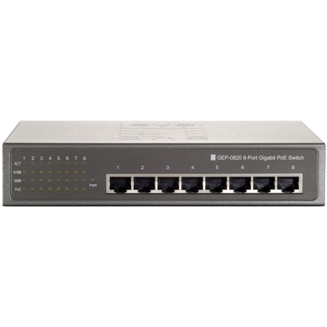 LevelOne 8-Port Gigabit PoE Switch GEP-0820