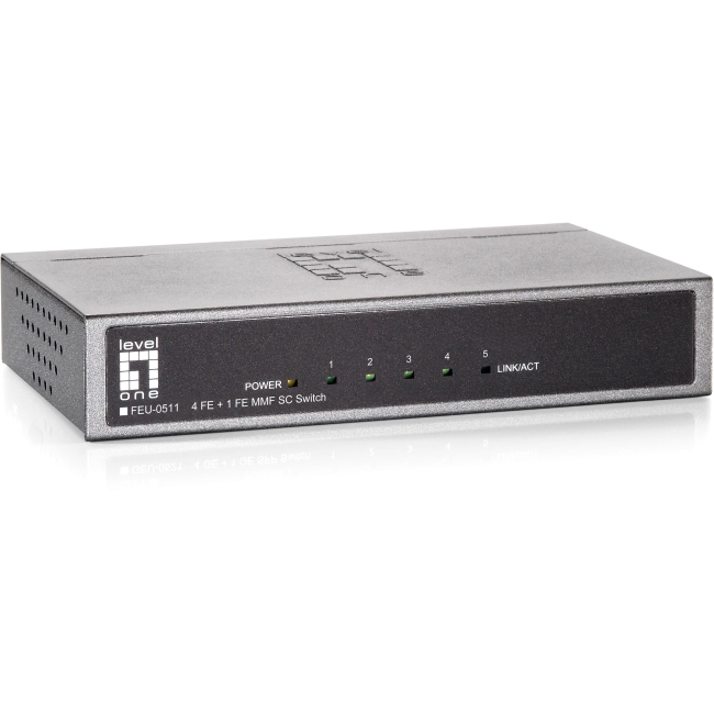 LevelOne 4 FE + 1 FE MMF SC Switch FEU-0511