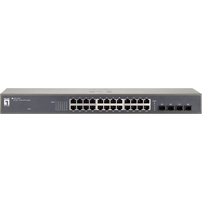 LevelOne 24 GE + 4 GE SFP Switch GEU-2429
