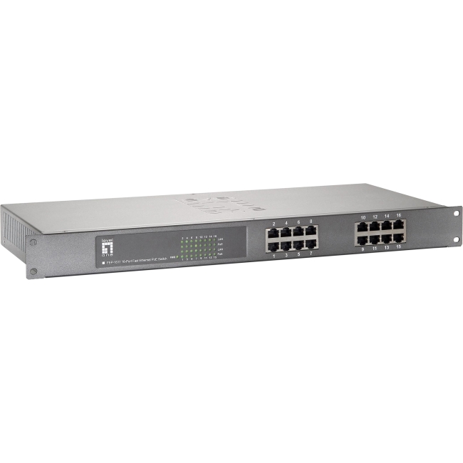 LevelOne 16-Port Fast Ethernet PoE Switch FEP-1611