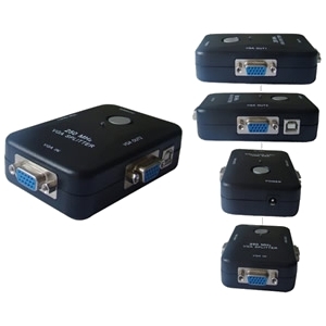 4XEM Plastic VGA Splitter 1input 2 output, High Resolution:1920*1440. 250Mhz 4XVGASP2502