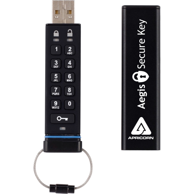 Apricorn 4GB Aegis Secure Key USB 2.0 Flash Drive ASK-256-4GB