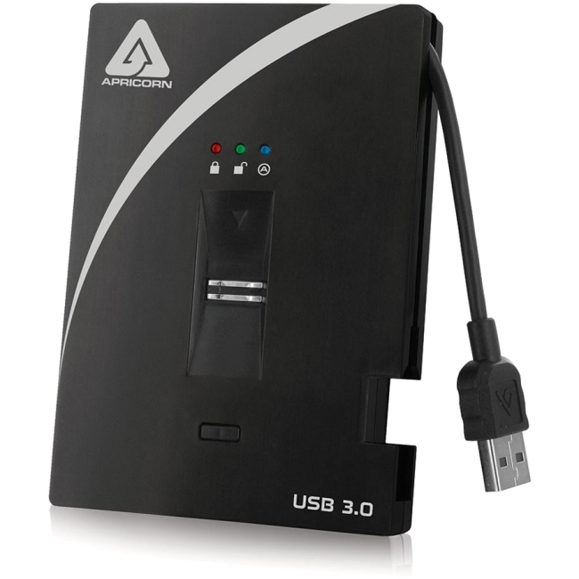 Apricorn Biometric USB 3.0 Drive with 256-bit AES-XTS Hardware Encryption A25-3BIO256-1000