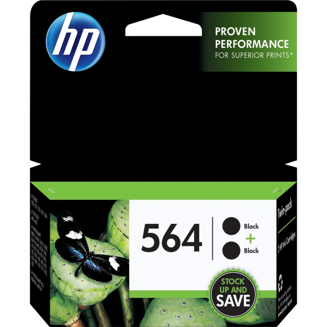 HP 2-pack Black Ink Cartridges C2P51FN#140 564