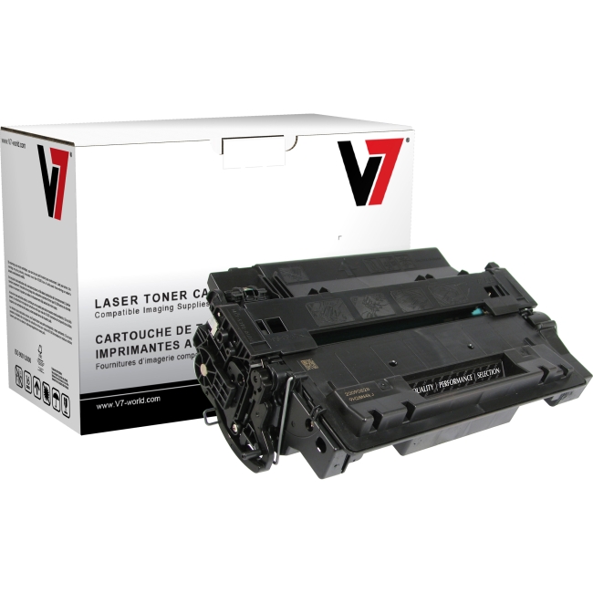 V7 Black Toner Cartridge (High Yield) For HP LaserJet P3010, P3015, P3015D, P301 THK255XH