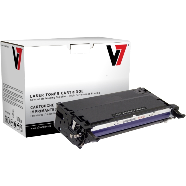 V7 Black Toner Cartridge, Black (High Yield) For Xerox Phaser 6180, 6180MFP, 618 TXK26180H
