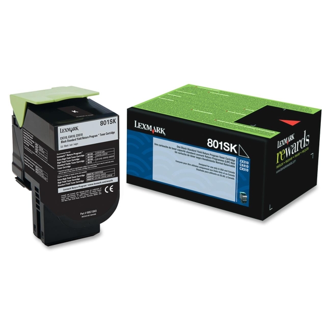 Lexmark Black Standard Yield Return Program Toner Cartridge 80C1SK0 801SK