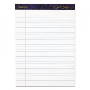 Ampad Gold Fibre Writing Pads, Legal/Wide, 8 1/2 x 11 3/4, White, 50 Sheets, 4/Pack TOP20031