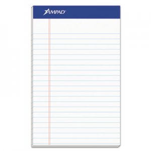 Ampad Recycled Writing Pads, Jr. Legal/Margin Rule, 5 x 8, White, 50 Sheets, Dozen TOP20154 20-154