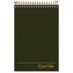 Ampad Gold Fibre Spiral Steno Book, Gregg, 6 x 9, White/Green, 100 Sheets TOP20806 20-806R