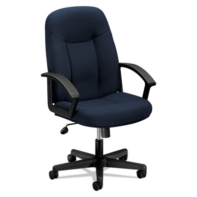 HON HVL601 Series Executive High-Back Chair, Navy Fabric/Black Frame BSXVL601VA90 HVL601.VA90