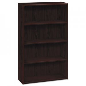 HON 10700 Series Wood Bookcase, Four Shelf, 36w x 13 1/8d x 57 1/8h, Mahogany HON10754NN H10754.NN