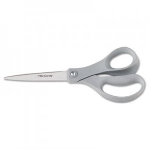 Fiskars Performance Scissors, 8 in. Length, Stainless Steel, Straight, Gray FSK01004249J 01-004249