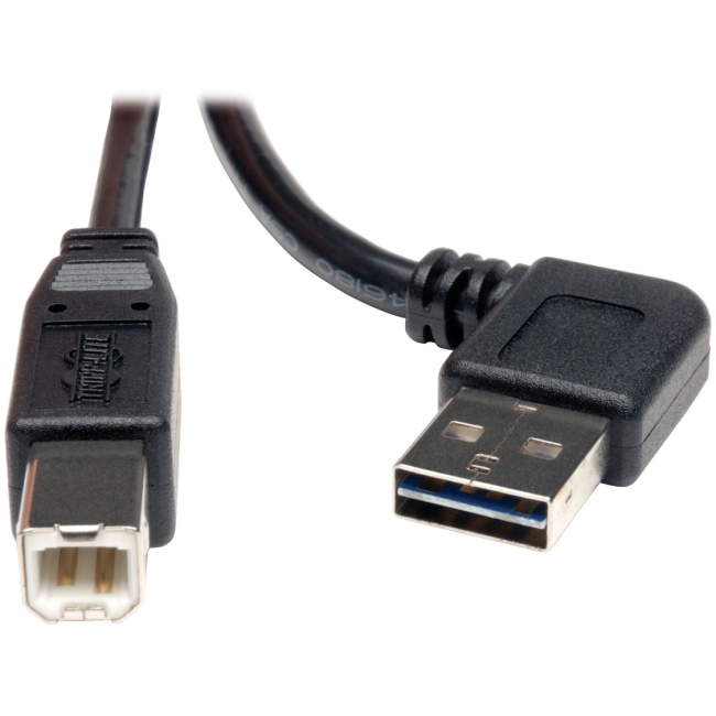 Tripp Lite Universal Reversible USB 2.0 Right Angle A-Male to B-Male Device Cable - 6ft UR022-006-RA