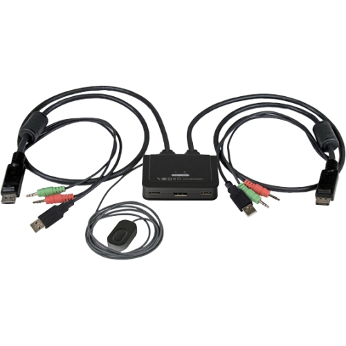 StarTech.com 2 Port USB DisplayPort Cable KVM Switch w/ Audio and Remote Switch - USB Powered SV211DPUA
