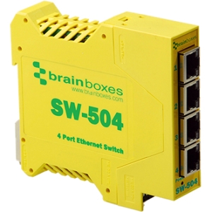 Brainboxes Industrial Unmanaged Ethernet Switch 4 Ports SW-504