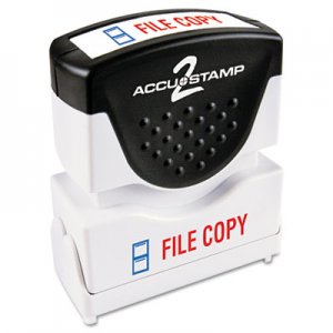 ACCUSTAMP2 Pre-Inked Shutter Stamp with Microban, Red/Blue, FILE COPY, 1 5/8 x 1/2 COS035524 035524