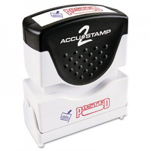 ACCUSTAMP2 Pre-Inked Shutter Stamp with Microban, Red/Blue, POSTED, 1 5/8 x 1/2 COS035521 035521