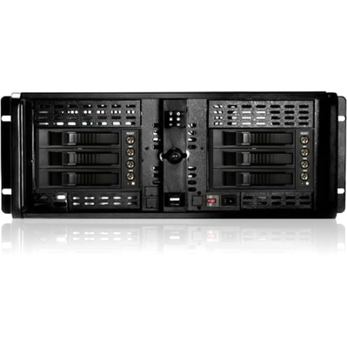 iStarUSA 4U Compact Stylish 6x3.5" Hotswap Server Chassis D406ND-B6BK D-406ND-B6SA