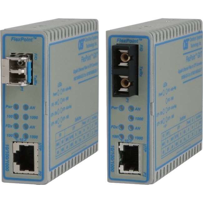 Omnitron 10/100/1000 UTP to 100/1000X Ethernet Media Converter 4701-0 GX/T