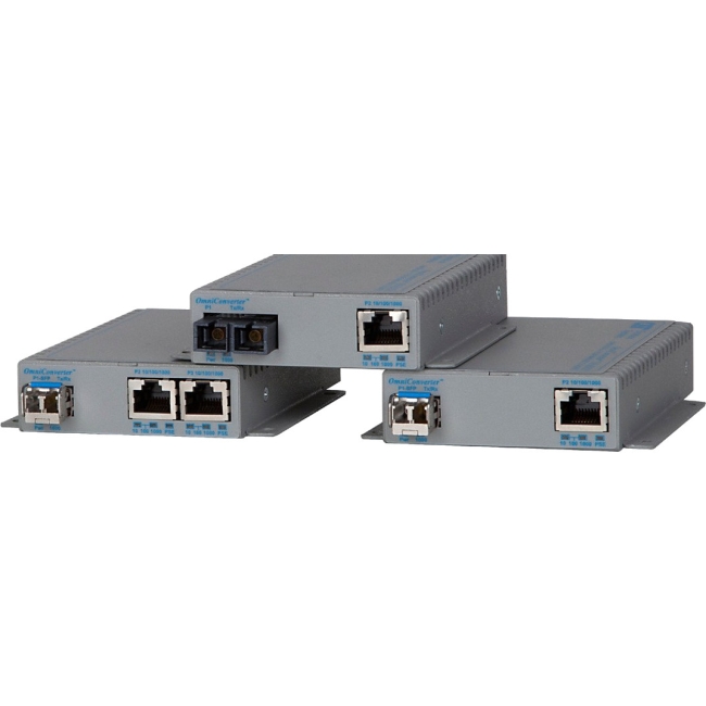 Omnitron 10/100/1000 Media Converter with Power Over Ethernet (PoE) 9462-0-21 GPoE/SE