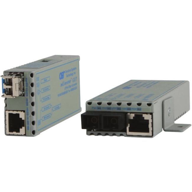 Omnitron 10/100/1000BASE-T to 1000BASE-X Ethernet Media Converter 1220-0-1W GX/TM2