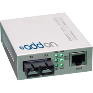 AddOn 100Base-TX to 100Base-BXU BiDi SC SMF 40km Media Converter ADD-FMC-BX-4USC