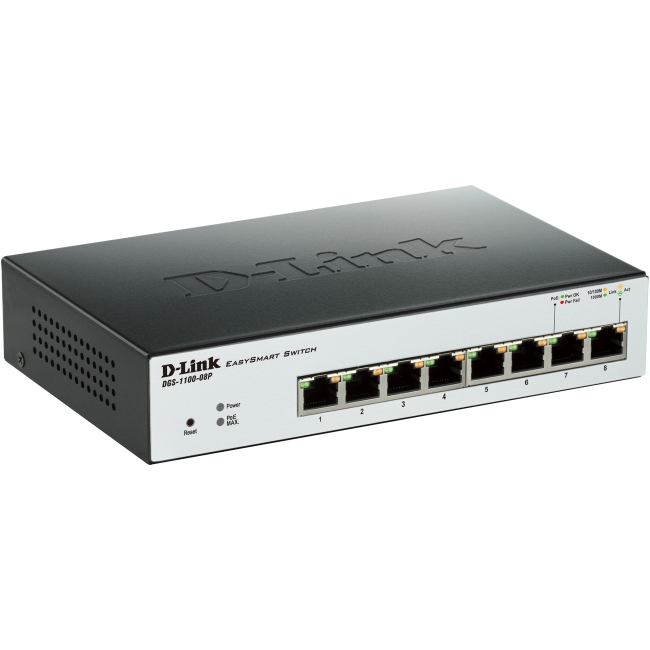 D-Link EasySmart 8-Port Gigabit PoE Switch DGS-1100-08P