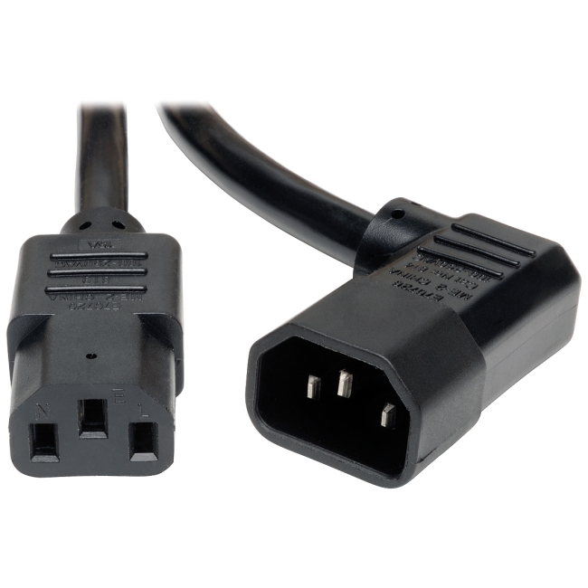 Tripp Lite 10-ft. Heavy-Duty 14AWG Power Cord (IEC-320-C13 to Right-Angle IEC-320-C14) P005-010