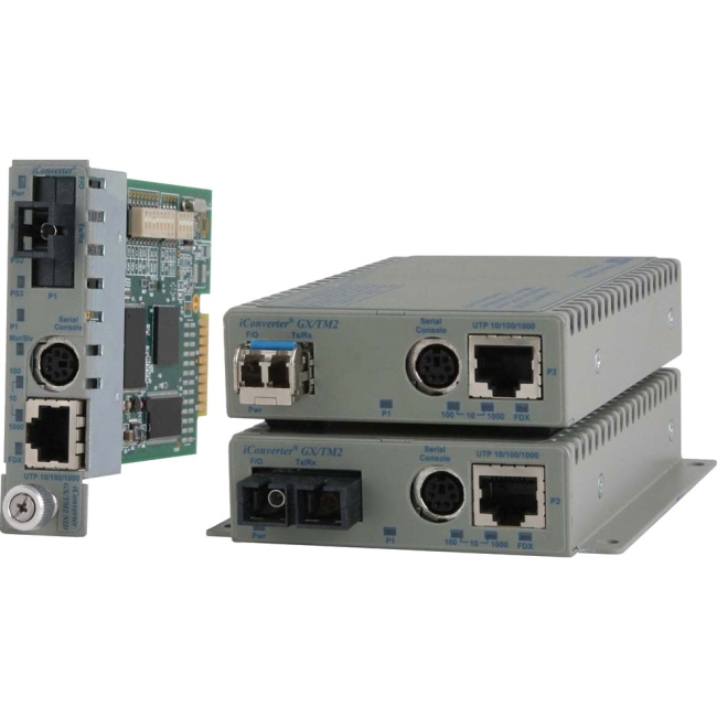 Omnitron 10/100/1000BASE-T UTP to 1000BASE-X Media Converter and Network Interface Device 8939N-0-DW GX/TM2