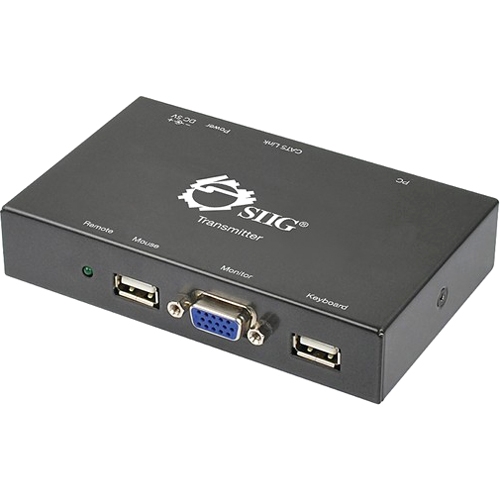 SIIG USB VGA KVM Console Extender Over CAT5 (Transmitter and Receiver) CE-KV0511-S1