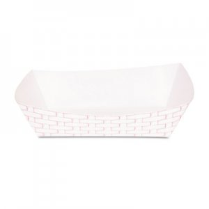 Boardwalk Paper Food Baskets, 5lb Capacity, Red/White, 500/Carton BWK30LAG500