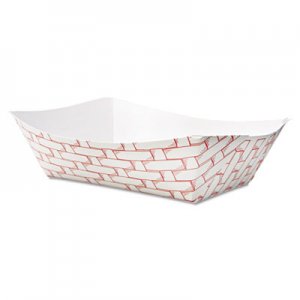 Boardwalk Paper Food Baskets, 3lb Capacity, Red/White, 500/Carton BWK30LAG300