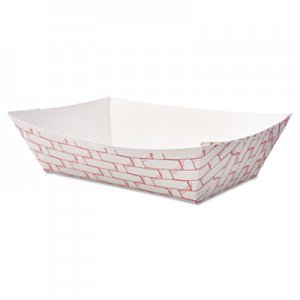 Boardwalk Paper Food Baskets, 2lb Capacity, Red/White, 1000/Carton BWK30LAG200