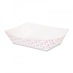 Boardwalk Paper Food Baskets, 1 lb Capacity, Red/White, 1000/Carton BWK30LAG100