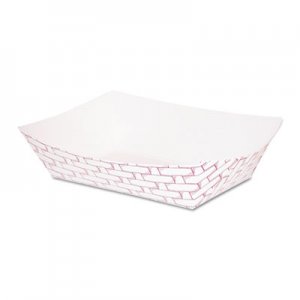 Boardwalk Paper Food Baskets, 1 lb Capacity, Red/White, 1000/Carton BWK30LAG100