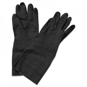 Boardwalk Neoprene Flock-Lined Gloves, Long-Sleeved, 12", Medium, Black, Dozen BWK543M