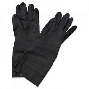 Boardwalk Neoprene Flock-Lined Gloves, Long-Sleeved, 12", Large, Black, Dozen BWK543L