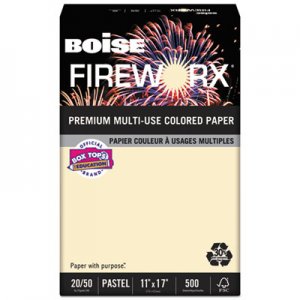 Boise FIREWORX Colored Paper, 20lb, 11 x 17, Flashing Ivory, 500 Sheets/Ream CASMP2207IYRM MP2207IY