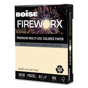 Boise FIREWORX Colored Paper, 24lb, 8-1/2 x 11, Flashing Ivory, 500 Sheets/Ream CASMP2241IY MP2241-IY