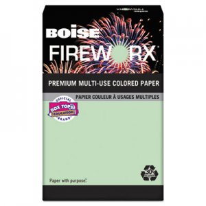 Boise FIREWORX Colored Paper, 24lb, 8-1/2 x 11, Popper-mint Green, 500 Sheets/Ream CASMP2241GN MP2241-GN